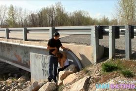Quickie Sex by a Bridge with Traffic - video 1