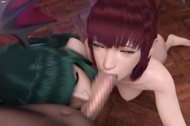 Two sexy animated chicks sucking