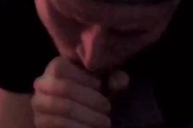 Sucking and swallowing my big cock buddy