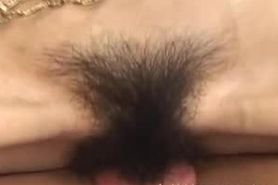 Super Hairy Japanese Girl Gives Blowjob Before Intense Fucking