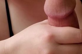 Caramel Covered Dick For Slutty Wife, Blowjob Leads To Cumshot On Chest