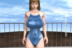 3D anime whore take dick at poolside
