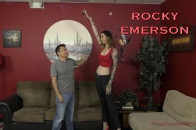 6 Foot 3 Rocky Emerson Dominates her Short Roommate - Femdom & Ass Worship