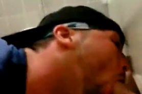 Sucking a straight cock in public toilet