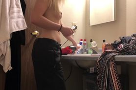 Hidden Spy Cam - Teen undresses, lotions naked body, and styles hair