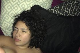 Busty Latina gets to suck step brother s dick