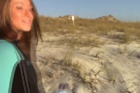 Filming my Lesbian Girl Squirting on the Beach