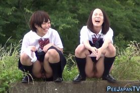 Weird asian students pee