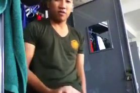 18 aged asian boy wank in lockerroom - video 1