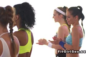 Fitness lesbians in oral sex after training