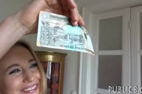 Tight amateur blonde Czech babe railed for some money