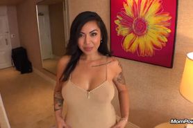 Latina with natural boobs fucked POV