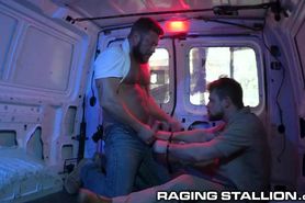 Ragingstallion - Big Cock Muscle Hunks Trade Blowjobs In Stolen Van
