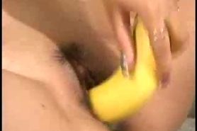 Girl does banana