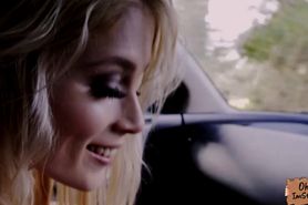 Blonde teen Sweet Cat takes a hard cock in the car