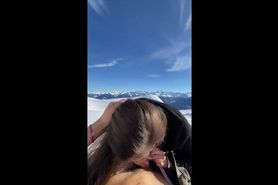 She Sucks my Dick and we Fuck on Top of the Ski Slopes - POV - AriaLeo