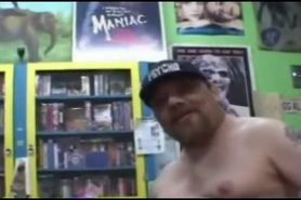 Fat Guy Gets BJ at Porn Shop