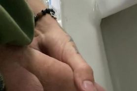 big cock jerking off at public urinal