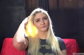 The amazing young blonde girl Kaitlyn smoking sexy
