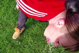 piss in the park into her mouth