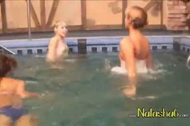 sexy lezzies in the swimming pool - video 14