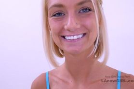 Gorgeous blonde sucks cock and gets fucked at modeling audition.mp4