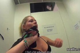 Beautiful czech chick gets seduced in the hypermarket and rode in pov