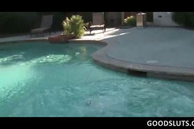 Pussy eating and fingering at pool orgy party