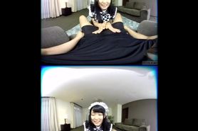 ZENRA VR Japanese AV star Azuki maid handjob fantasy