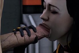 3d POV BLOWJOB SWALLOW - teen gives head and finishes the job - Miranda Lawson Mass Effect - cum eat