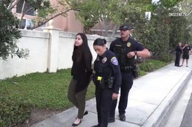 Female Arrested and Handcuffed