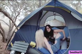 Charlotte Stokely and Aidra Fox camp outside to lick pussies