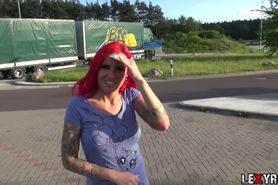 German Red Head in Public