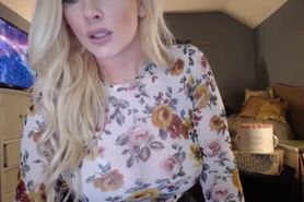 Gorgeous blonde with huge tits on cam
