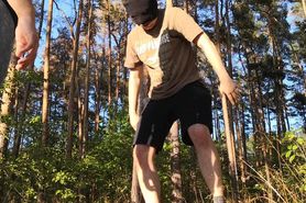 Amateur Ballbusting in the Forest