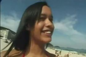 Awesome Jackeline Met On The Beach latina cumshots latin swallow brazilian