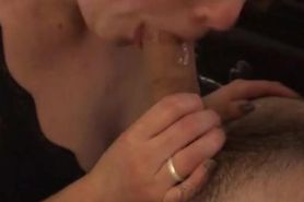 dirty blond gf with glasses sucks cock homemade
