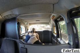Nasty couple having sex in the backseat