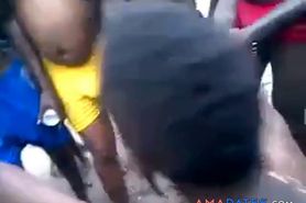 african couple public fucking at crowd