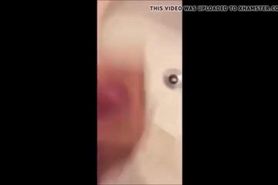 HOT BEAUTIFUL SHEMALE PUMPS CUM IN THETO THE SINK WHILE TAKING A SELFIE IN LINGERIE