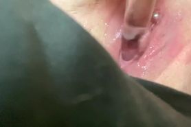 Dripping wet cum filled squirting pussy
