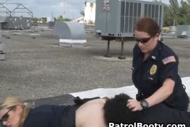 Big Titty White Cops Sucking And Riding Black Suspect On Roof