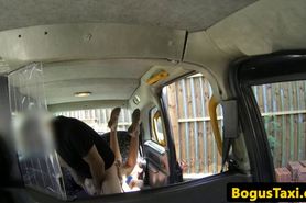 Tattooed passenger assfucked in taxi