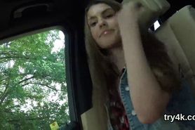 Natural teenie sucks dick in pov and gets tight crack nailed