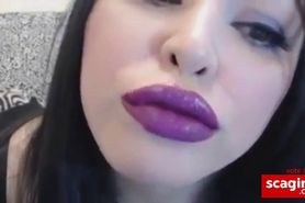 ASMR Purple Lipstick Kissing JOI - video 1
