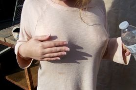 Wet T-shirt Titties with Hard Nipples