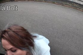 Teen Slut - Risky Blowjob in public watched by strangers from cars on highway 4K Ella Bolt