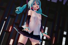 hatsune miku dancing and singing while undressing