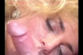 Sexy BLONDE blowjob & cum swallow after fucking - VINTAGE HD she finishes the job - let her finish