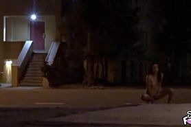 Wild Brunette Babe Gets Naked And Fucks A Dildo In Public